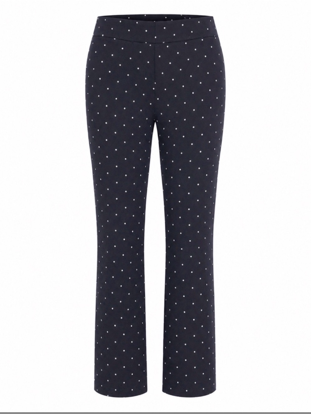 Black White Polka Dot Pull On Ankle Pants Stretch Work Career Size 12